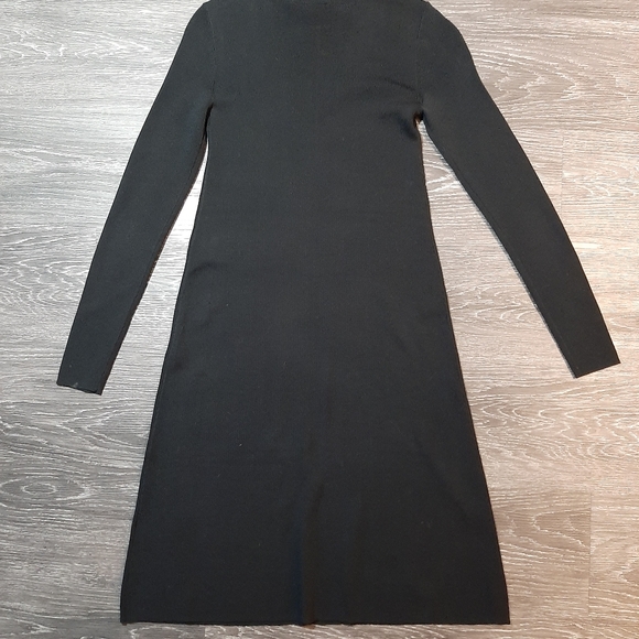 Black sweater dress with lace panel - Picture 5 of 5